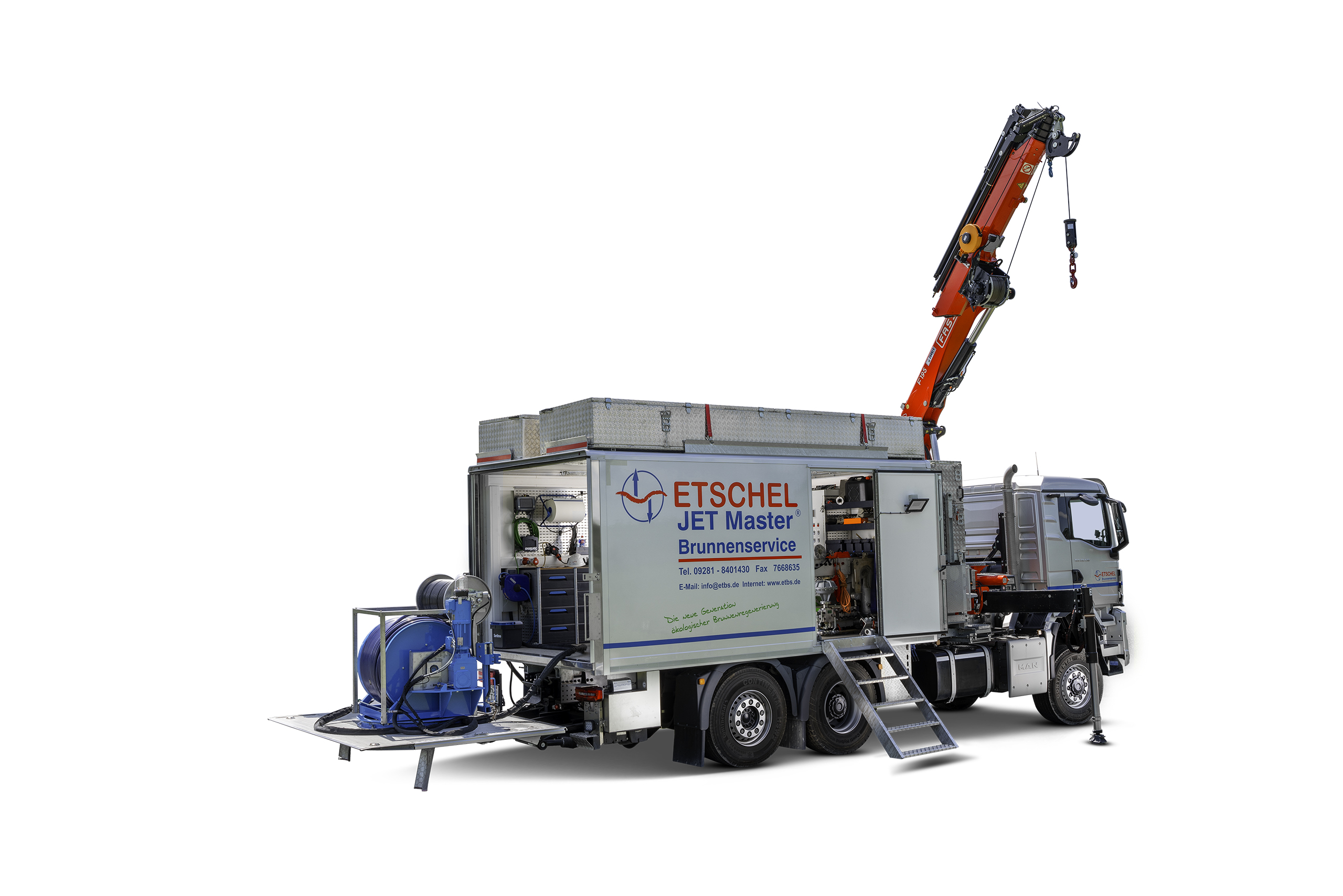 produktfotografie of ETBS a large truck with a crane